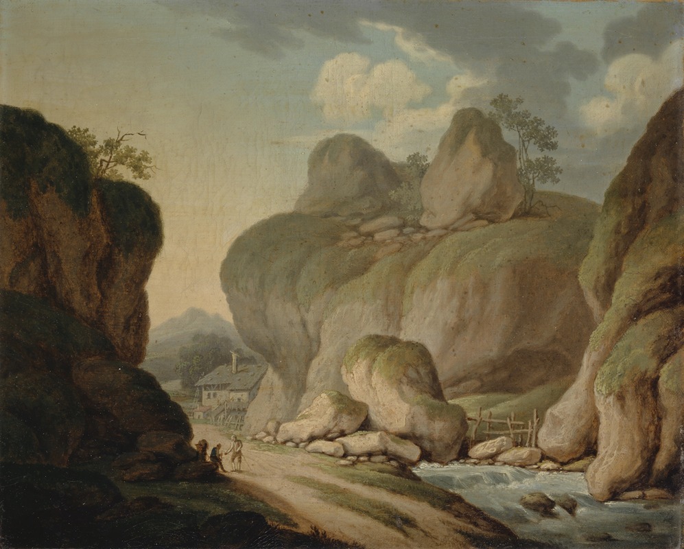 Johann Nepomuk Wocher - Rocky Landscape with River