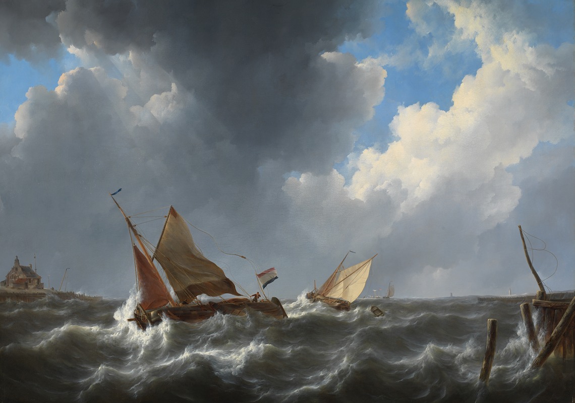 Johannes Christiaan Schotel - Turbulent water