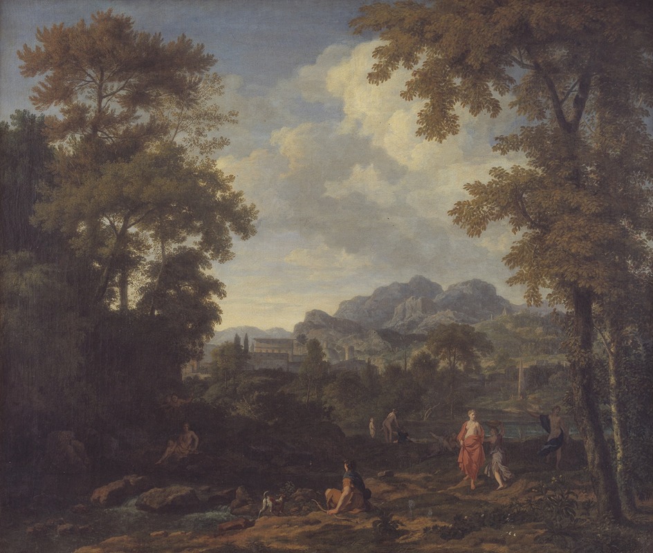 Johannes Glauber - Classical Landscape with Diana and her Nymphs