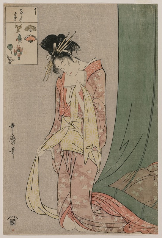 Kitagawa Utamaro - Hanaōgi of Ōgiya from the series Picture Puzzles