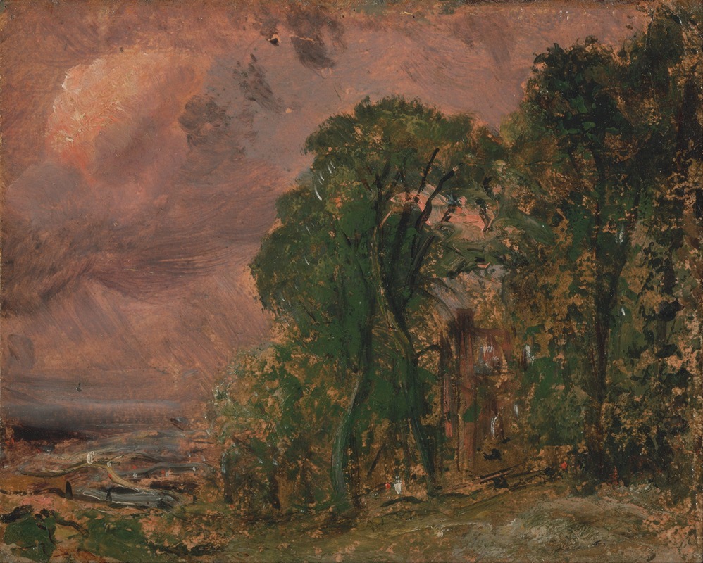 John Constable - A View at Hampstead with Stormy Weather