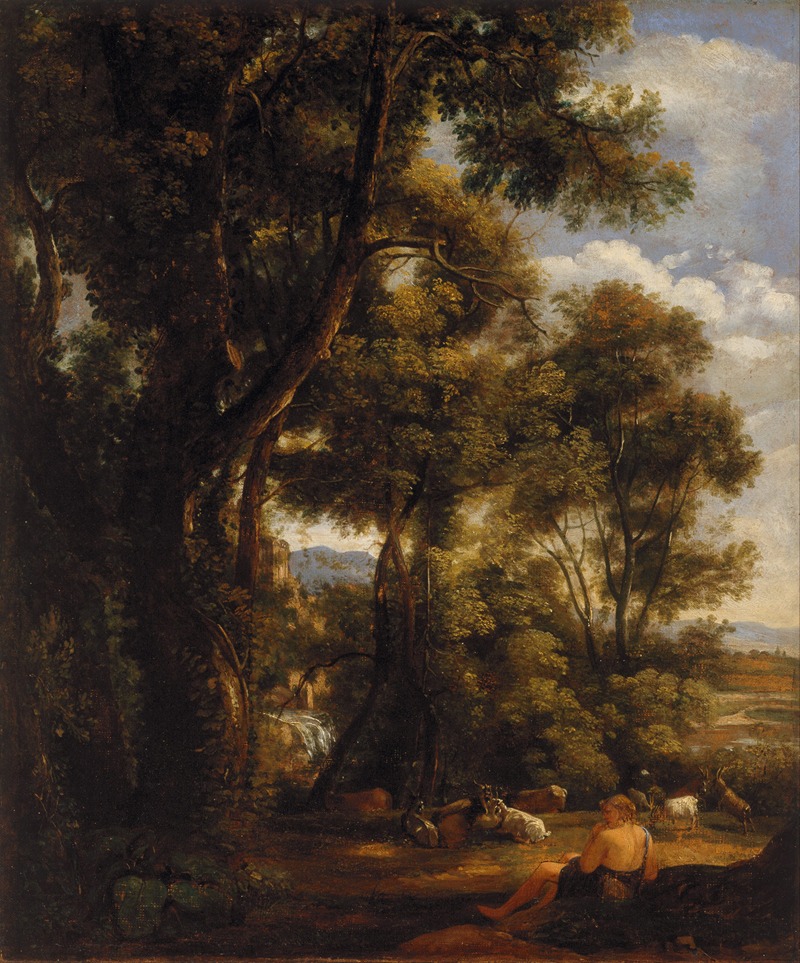 John Constable - Landscape with goatherd and goats