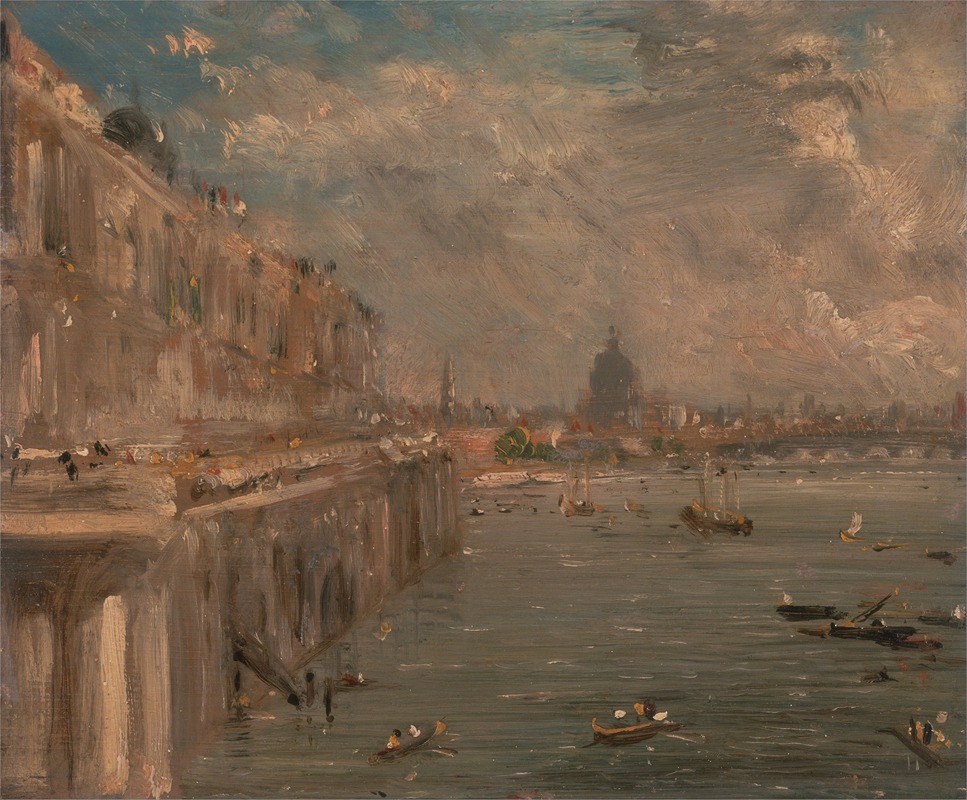 John Constable - Somerset House Terrace from Waterloo Bridge