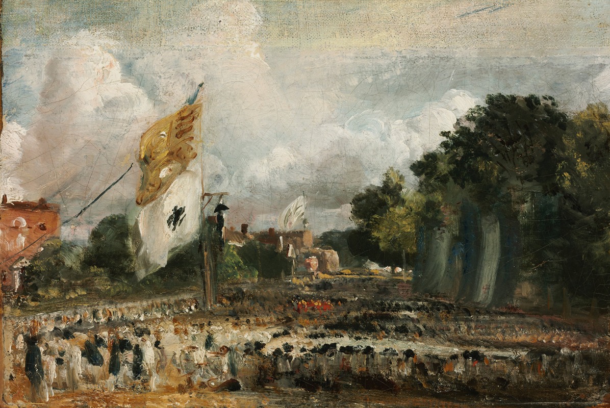 John Constable - The Celebration in East Bergholt of the Peace of 1814 Concluded in Paris between France and the Allied Powers