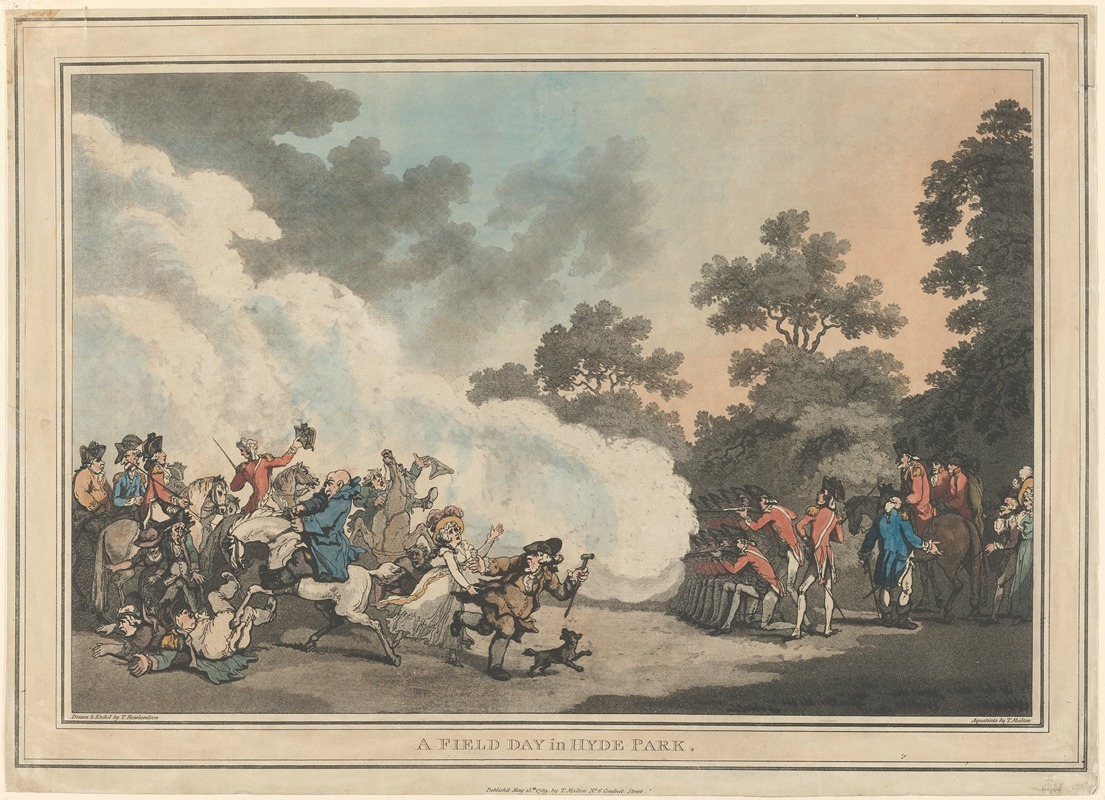 Thomas Rowlandson - A field day in Hyde Park