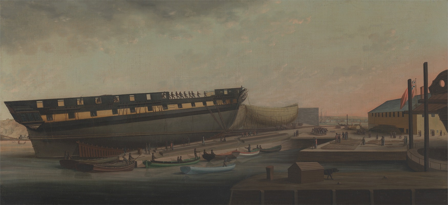 John Rogers - Heaving up His Majesty’s Frigate ‘Diana’ at Blackburn’s Yard, near Plymouth