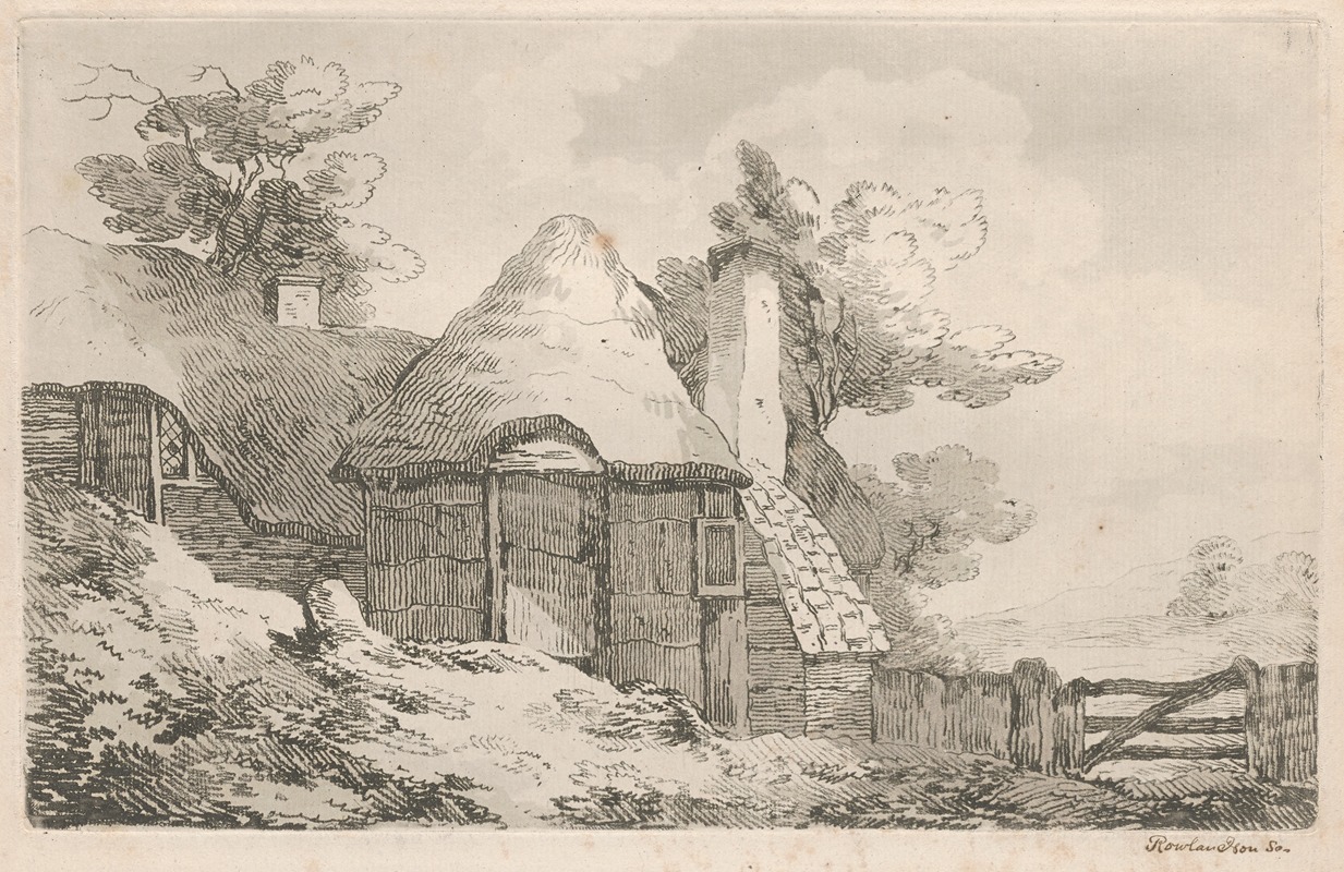 Thomas Rowlandson - A thatch roof farmhouse