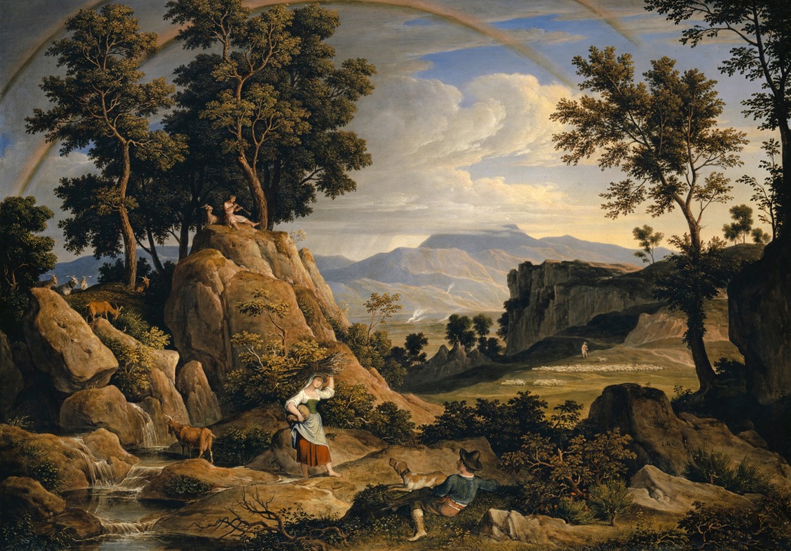 Joseph Anton Koch - Landscape near Olevano with Rainbow