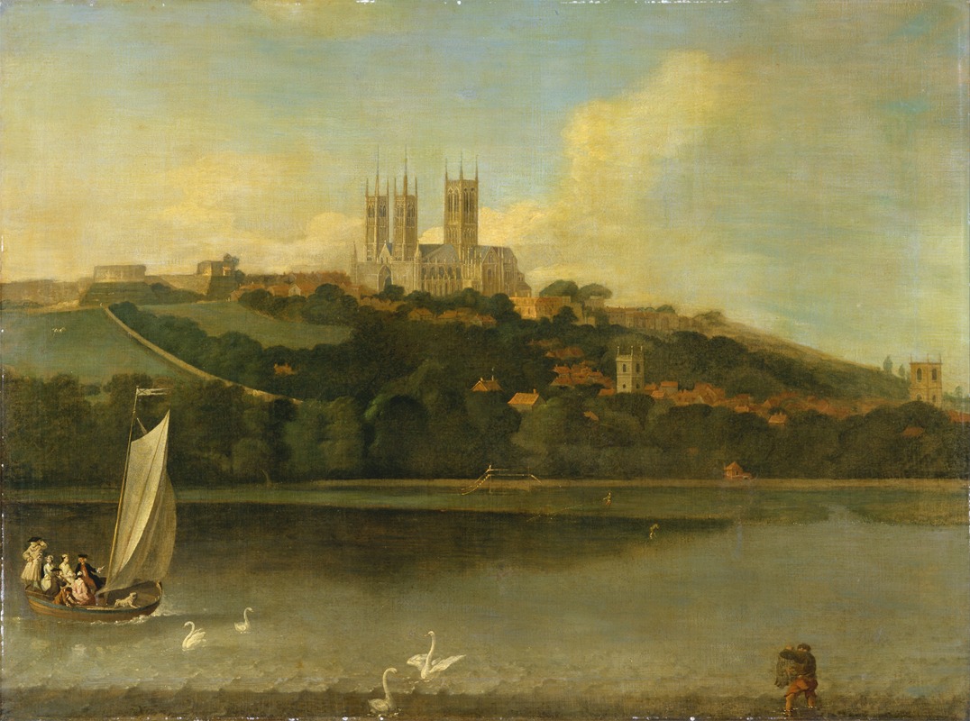 Joseph Baker of Lincoln - A View of the Cathedral and City of Lincoln from the River