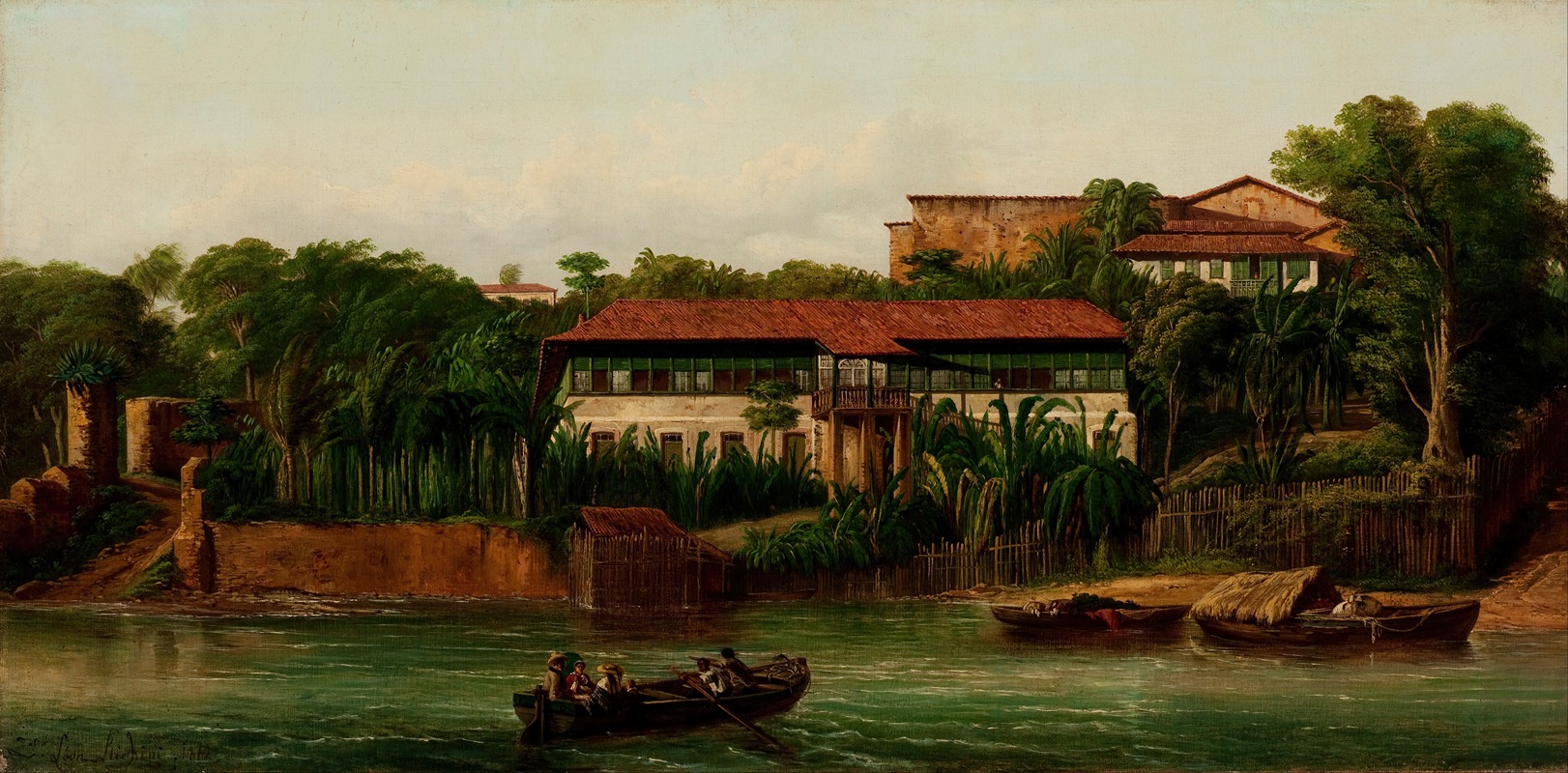 Joseph Léon Righini - Residence on the Banks of the Anil River