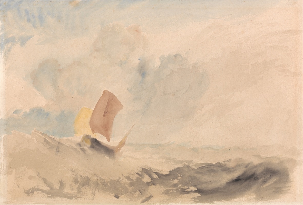 Joseph Mallord William Turner - A Sea Piece, A Rough Sea with a Fishing Boat