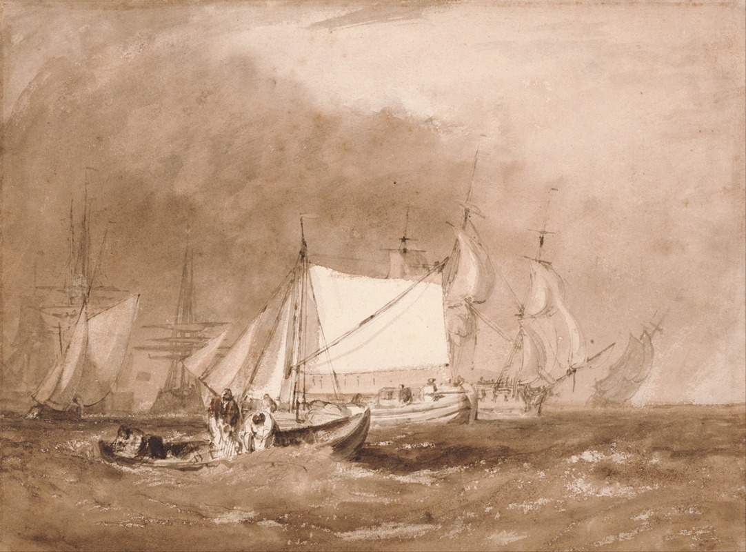 Joseph Mallord William Turner - Shipping Scene, with Fishermen