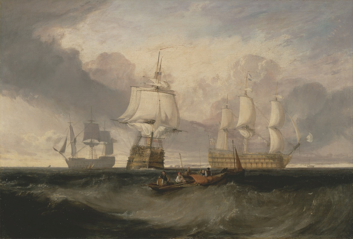 Joseph Mallord William Turner - The Victory Returning from Trafalgar, in Three Positions