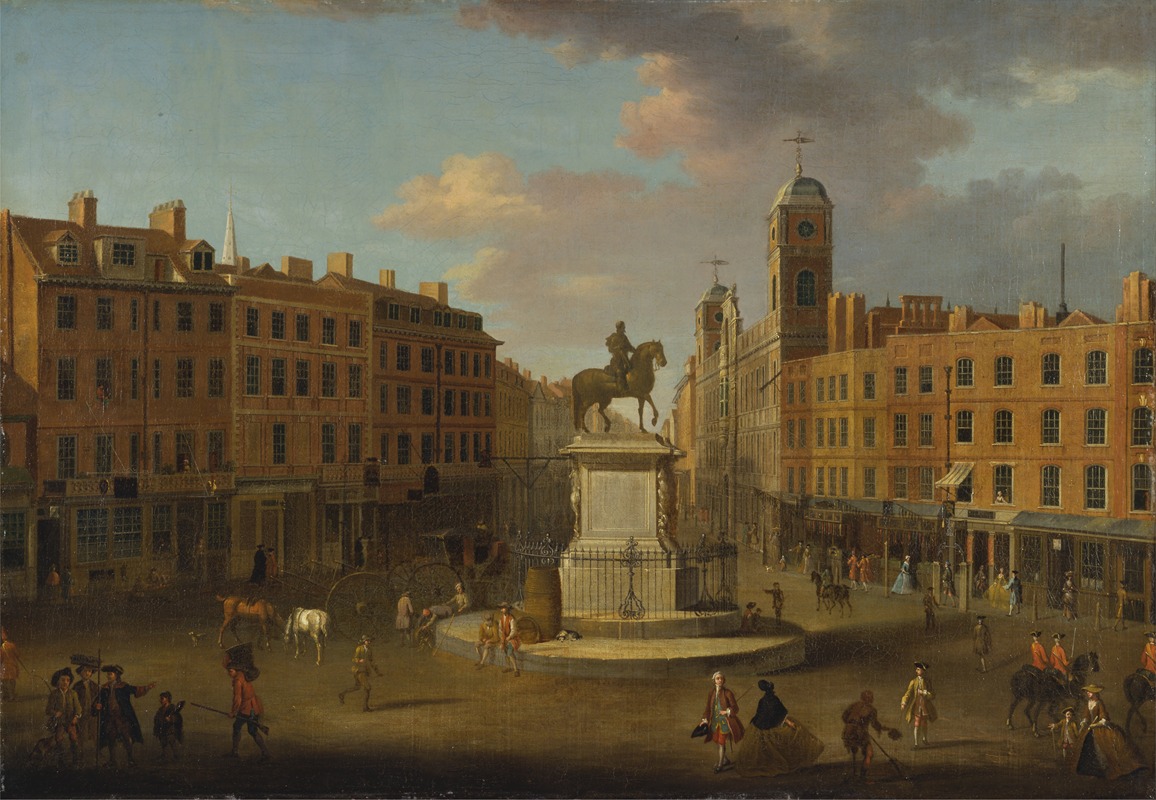 Joseph Nickolls - Charing Cross, with the Statue of King Charles I and Northumberland House
