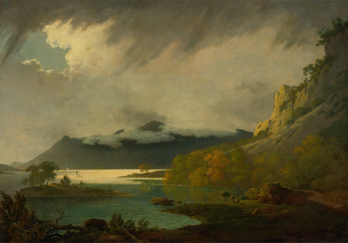 Joseph Wright of Derby - Derwent Water, with Skiddaw in the distance
