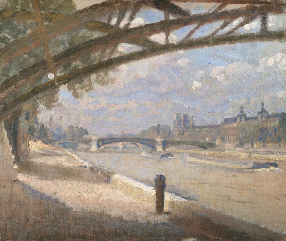 Julius Paulsen - Under the Pont des Arts, Paris. Noon