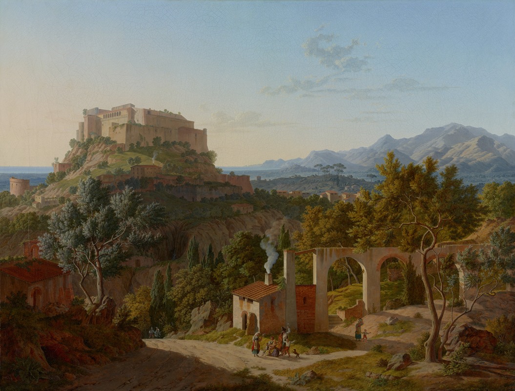 Leo Von Klenze - Landscape with the Castle of Massa di Carrara