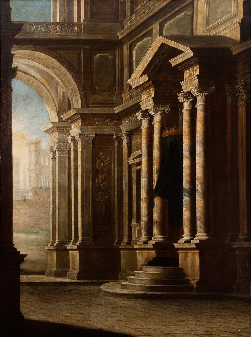 Leonardo Coccorante - View of the Interior of a Building