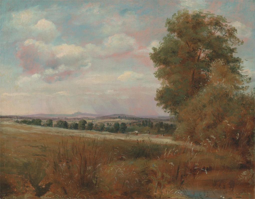 Lionel Constable - Landscape at Hampstead, with Harrow in the Distance