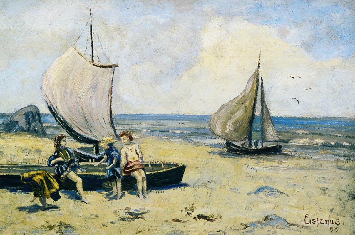 Louis Michel Eilshemius - Children on the Beach
