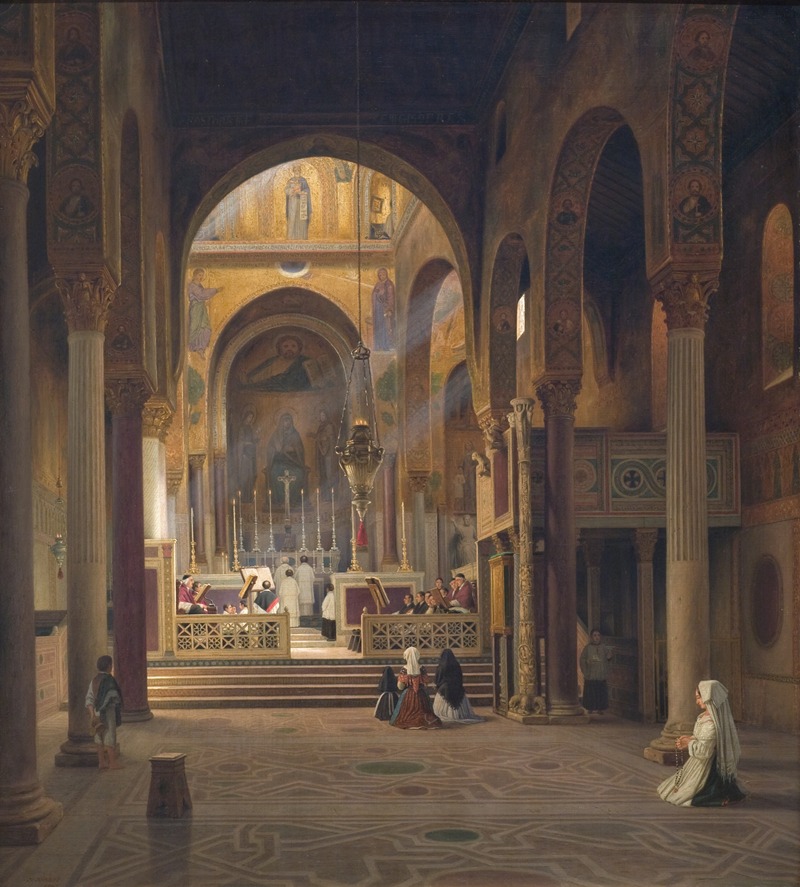 Martinus Rørbye - Interior of the Capella Palatina in Palermo, Italy