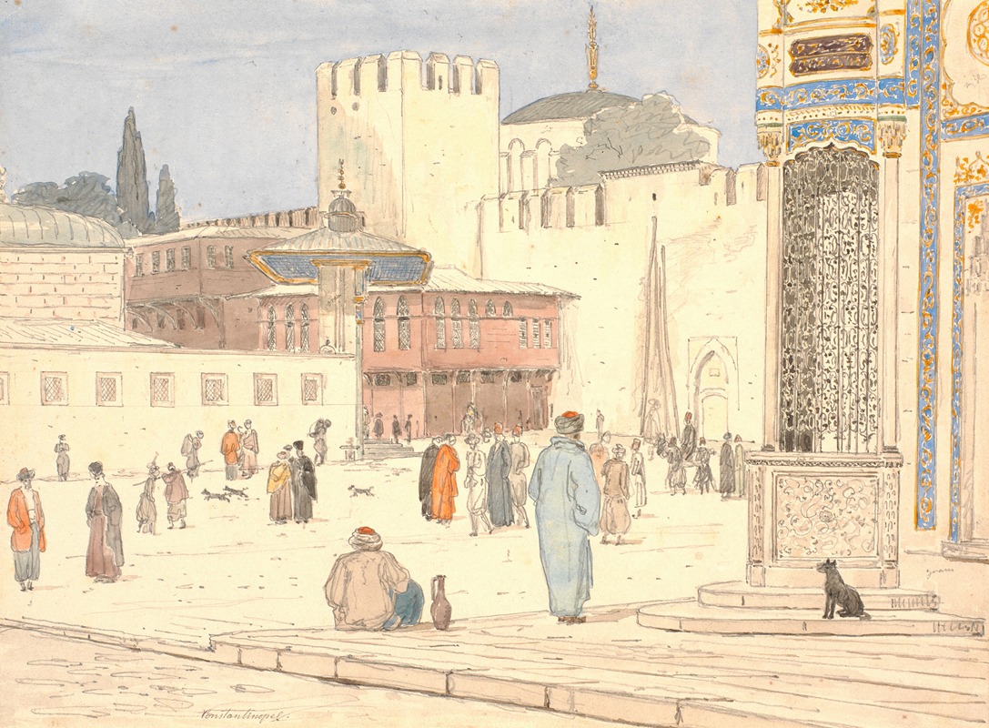 Martinus Rørbye - The Square in Front of Bab-i-Hümayan in Constantinople