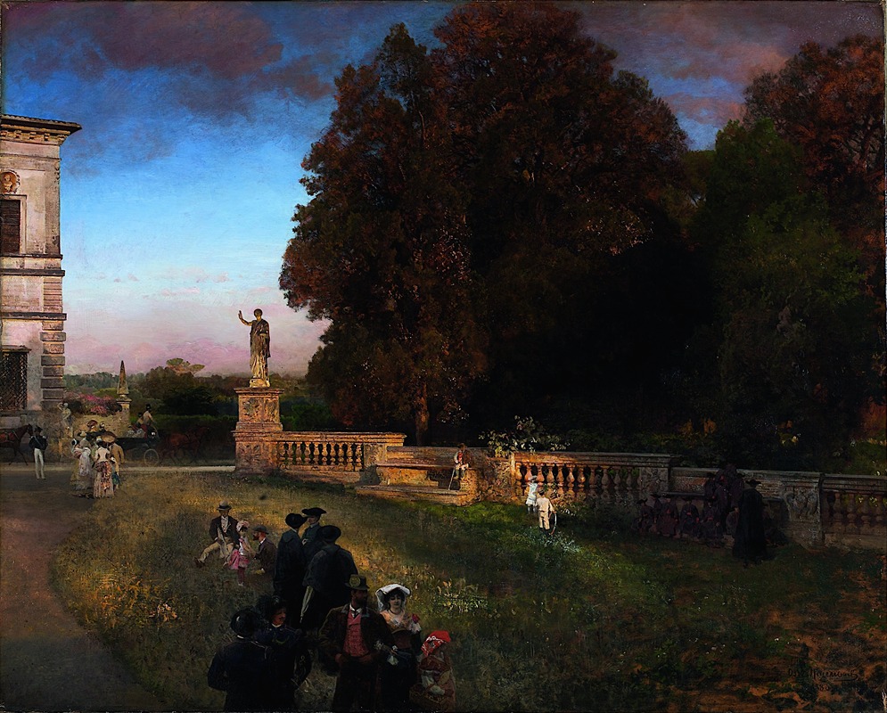 Oswald Achenbach - In the Park of the Villa Borghese