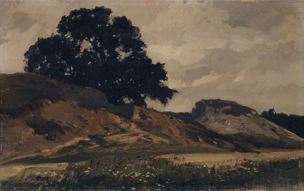 Otto Frölicher - Hilly Landscape with Large Tree