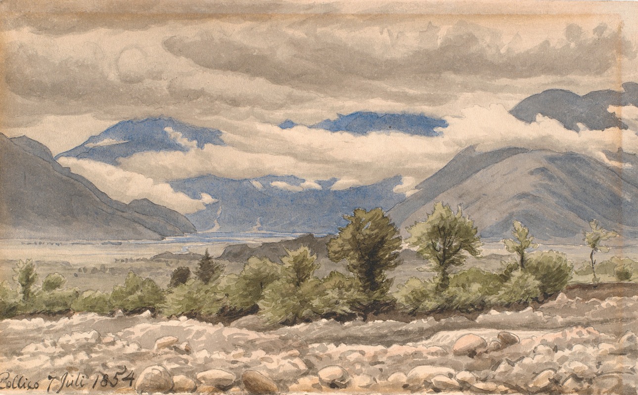 P. C. Skovgaard - Italiensk bjerglandskab i overskyet vejr