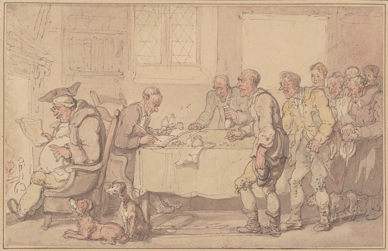 Thomas Rowlandson - Getting cash for notes