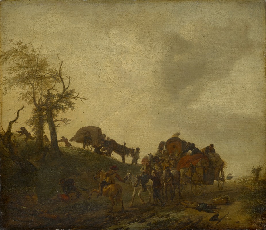 Philips Wouwerman - An Assault upon Travellers
