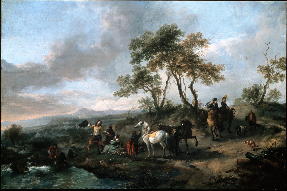 Philips Wouwerman - Halt of a Hunting Party