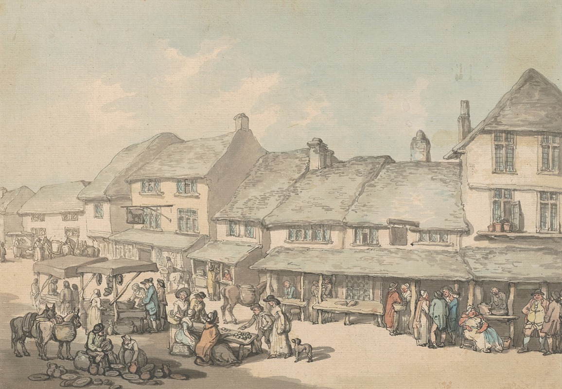 Thomas Rowlandson - Market place, Cornwall