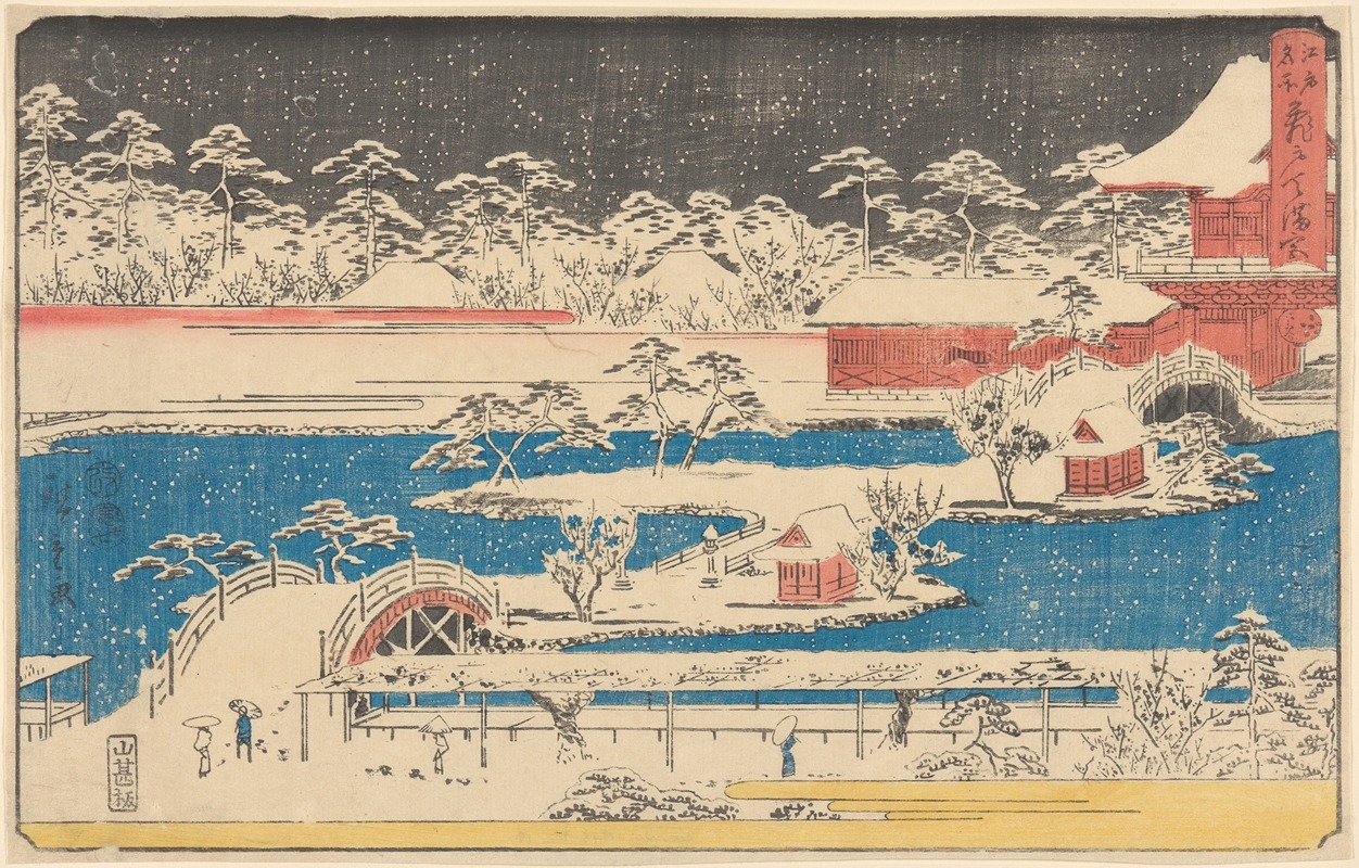 Andō Hiroshige - Kameido Temmaugu in Snow