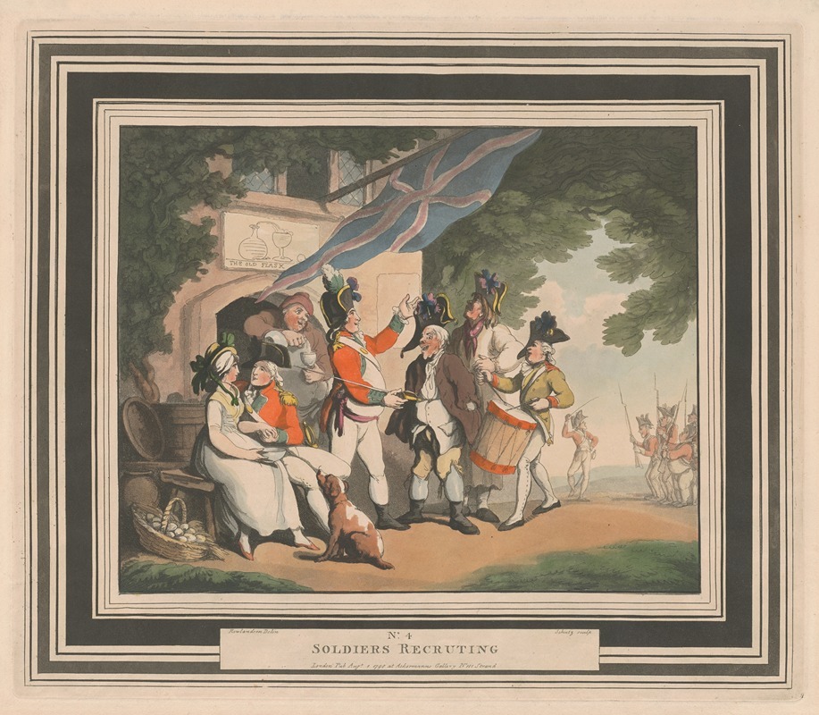 Thomas Rowlandson - No. 4. Soldiers recruiting