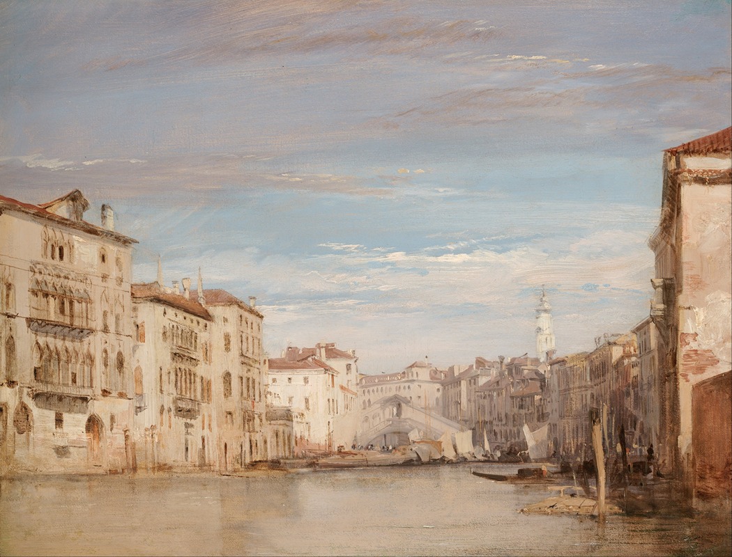 Richard Parkes Bonington - The Grand Canal, Venice, Looking Toward the Rialto
