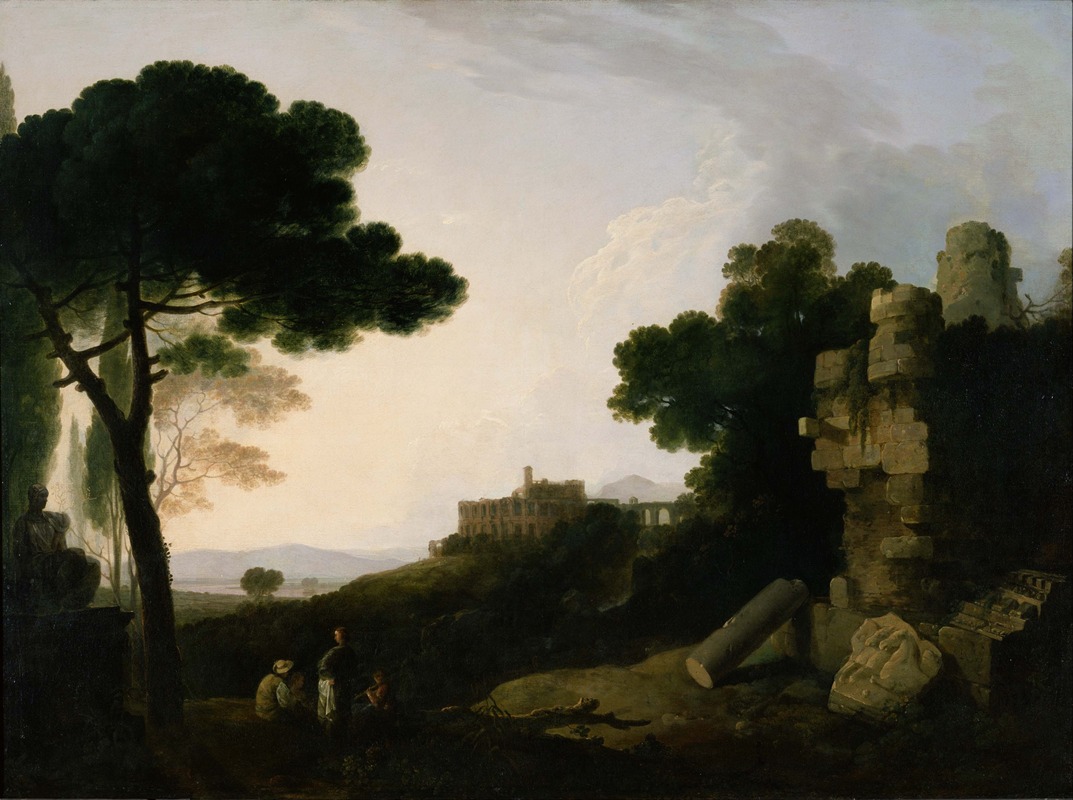Richard Wilson - Landscape Capriccio with Tomb of the Horatii and Curiatii, and the Villa of Maecenas at Tivoli