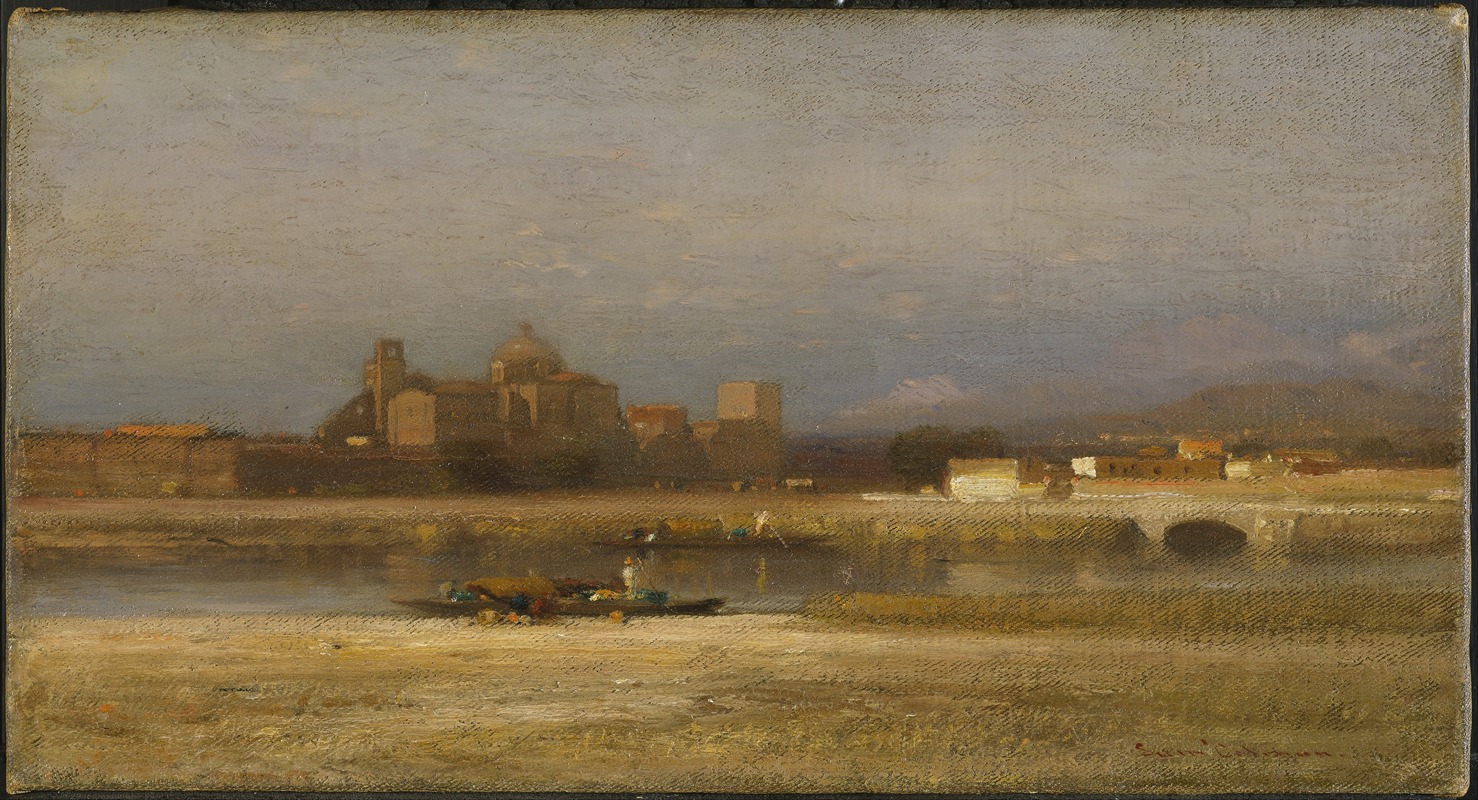 Samuel Colman - On the Viga, Outskirts of the City of Mexico