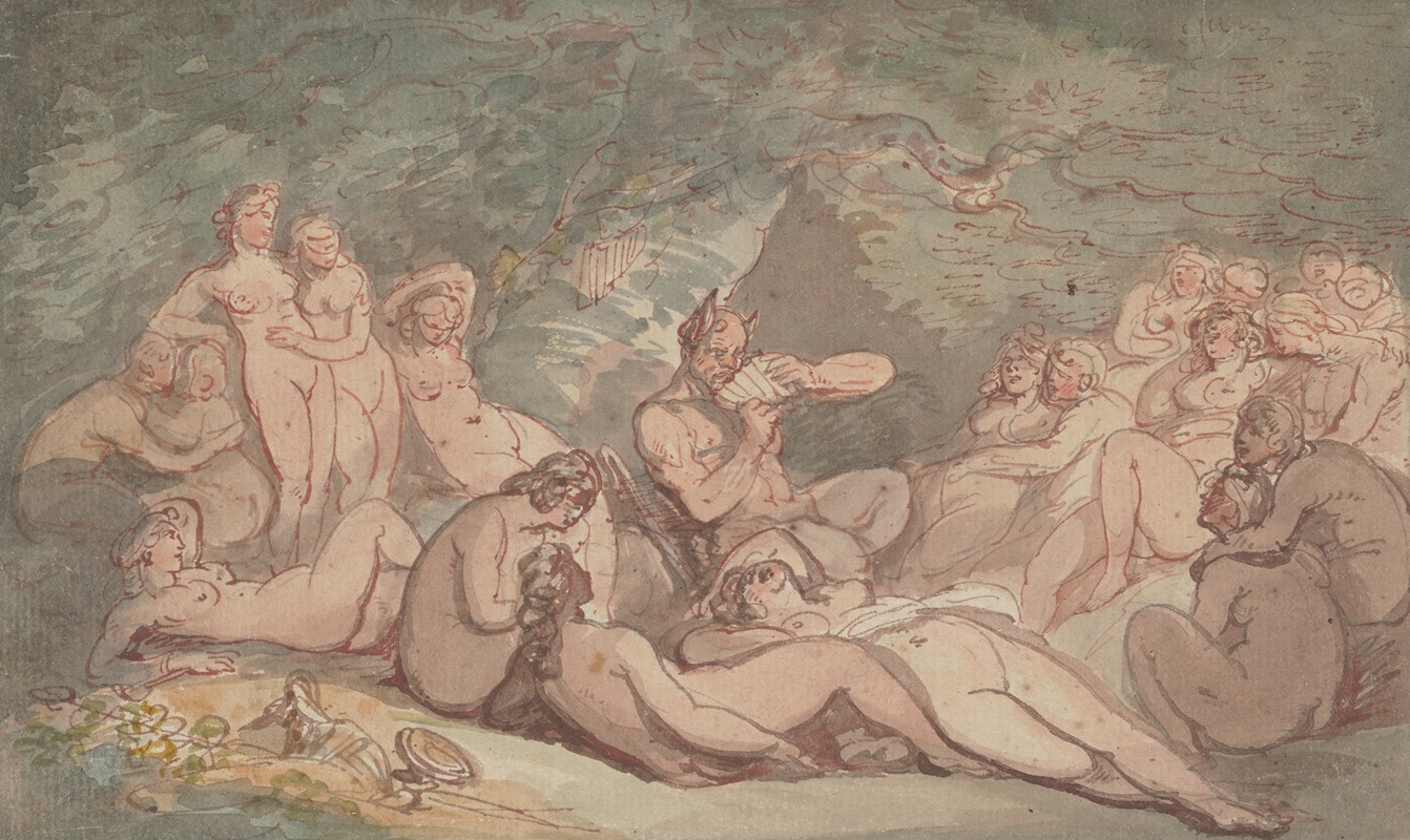 Thomas Rowlandson - Satyrs and nymphs