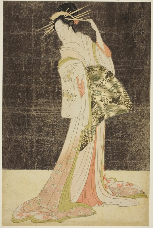 Chōbunsai Eishi - A Selection of Beauty from the Pleasure Quarters (Seiro bijin awase); Courtesans Hired for the New Years Holidays – Takigawa of the Ogiya