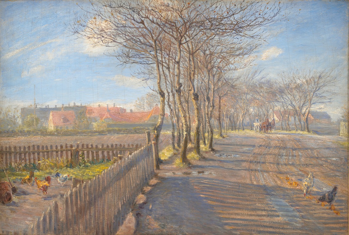 Theodor Philipsen - Country Lane with Trees. Kastrup