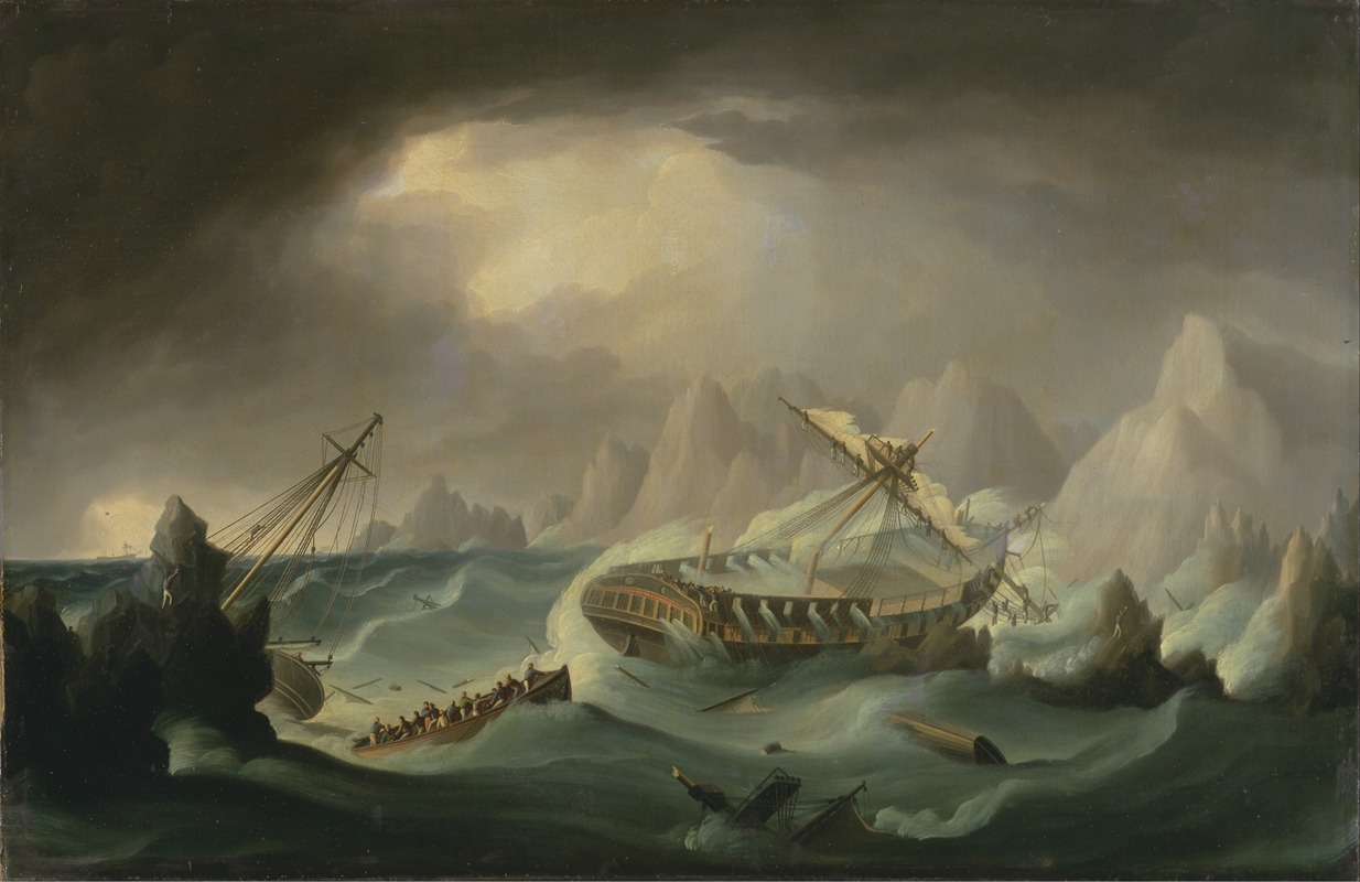 Thomas Buttersworth - Shipwreck off a Rocky Coast