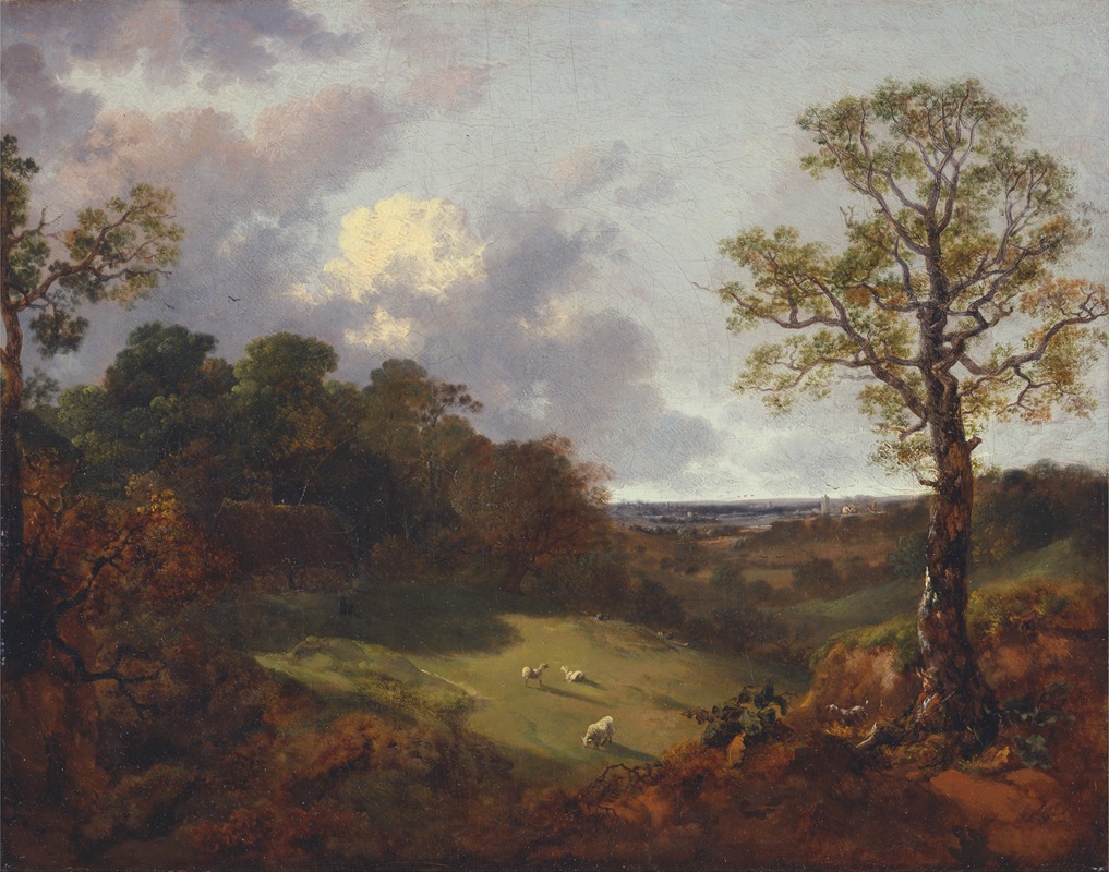 Thomas Gainsborough - Wooded Landscape with a Cottage and Shepherd
