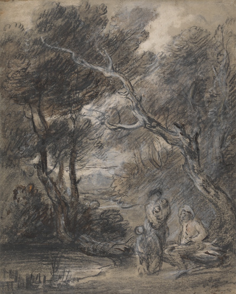 Thomas Gainsborough - Wooded Landscape with Figures