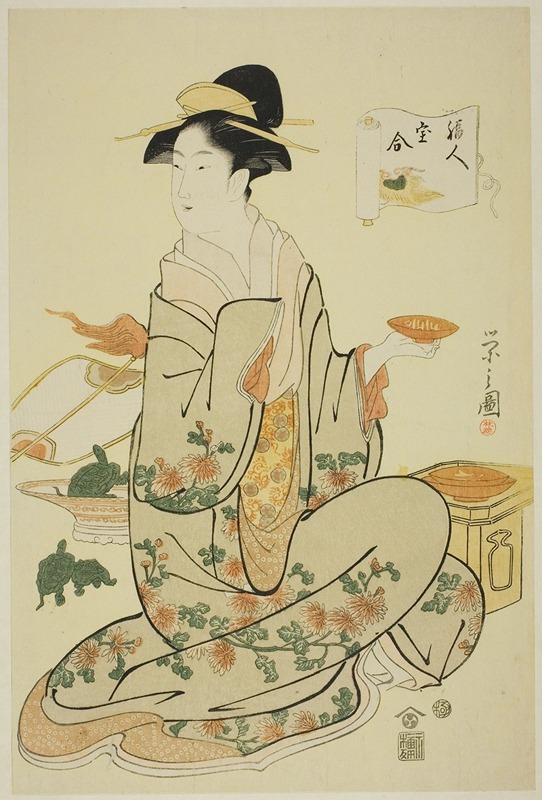 Chōbunsai Eishi - Jurojin, from the series ‘A Comparison of the Treasures of the Gods of Good Fortune (Fukujin takara awase)’