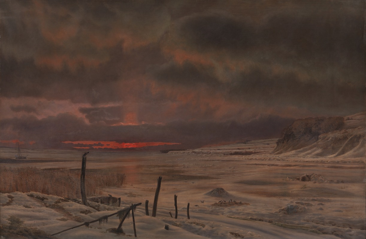 Vilhelm Kyhn - A Winter’s Evening by a Danish Fiord