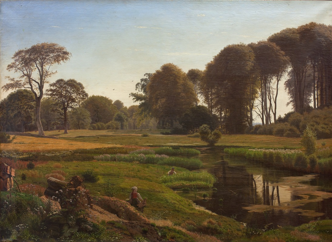 Vilhelm Kyhn - En sommerdag. Motiv fra Horneland ved Fåborg