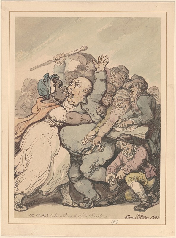Thomas Rowlandson - The fatted calf a prey to wild beasts