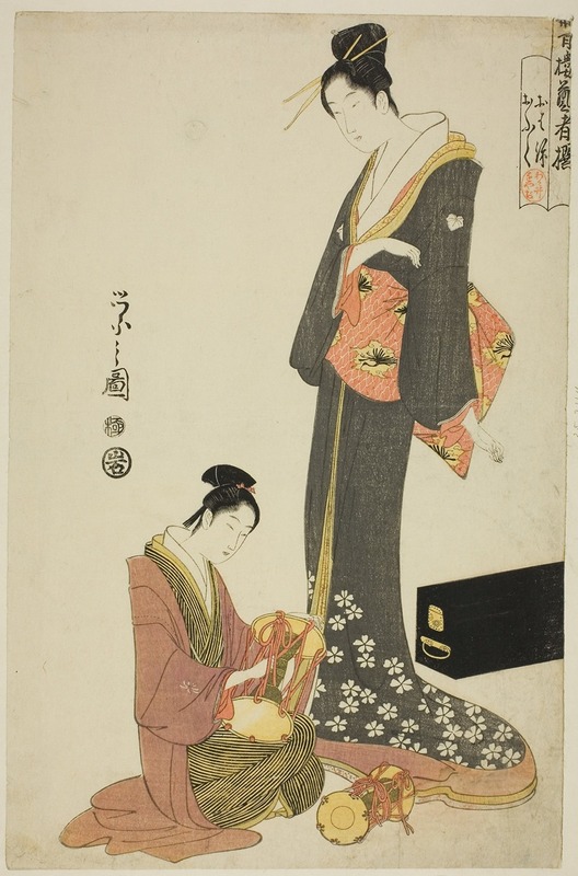Chōbunsai Eishi - Ohana and Ofuku, from the series ‘A Selection of Entertainers from the Pleasure Quarters (Seiro geisha sen)’
