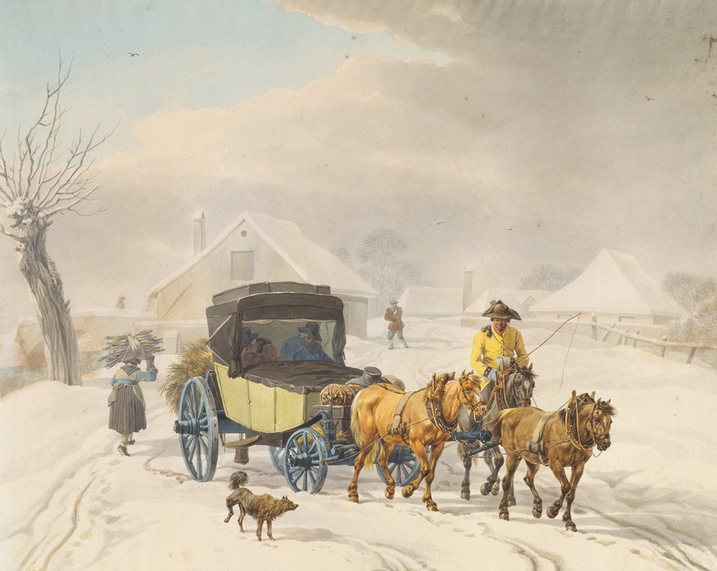 Wilhelm von Kobell - Stagecoach in Winter